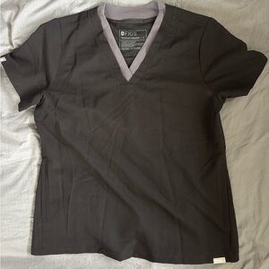 Figs Black and Gray Women's Scrub Top